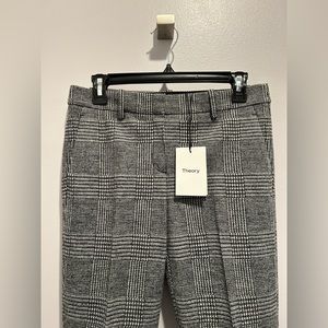 Theory size 2 black and white wool slacks, new with tags